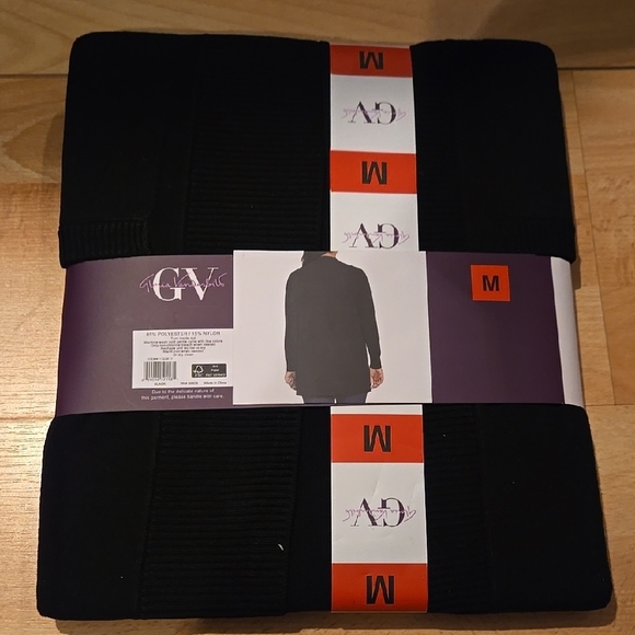 Gloria Vanderbilt Black Open Front Cardigan - Picture 2 of 3